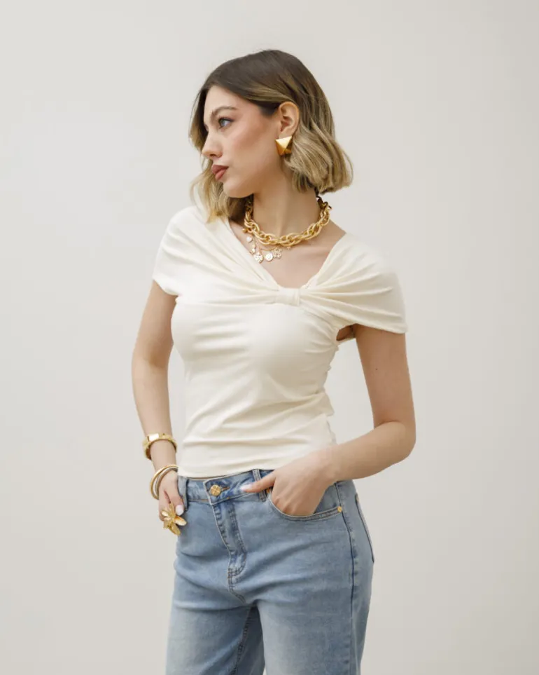 Maglia in cotone con nodo – 8184
