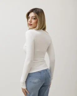 Maglia in cotone con scollo asimmetrico – 14718