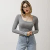 Maglia in cotone scollo quadrato – 7838