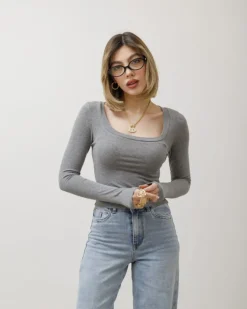 Maglia in cotone scollo quadrato – 7838
