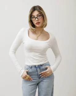 Maglia in cotone scollo quadrato – 7838