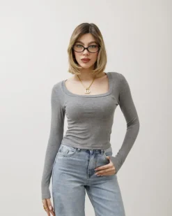 Maglia in cotone scollo quadrato – 7838