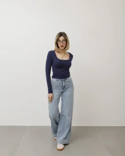 Maglia in cotone scollo quadrato – 7838