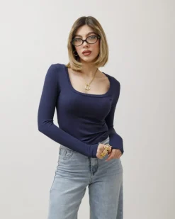 Maglia in cotone scollo quadrato – 7838