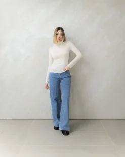 Maglia in misto cashmere con colletto – 21810
