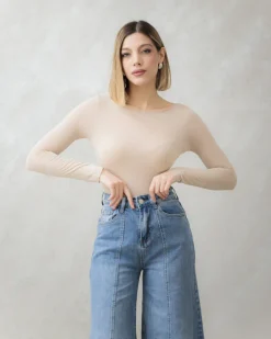 Maglia in misto cashmere con scollo – 21808