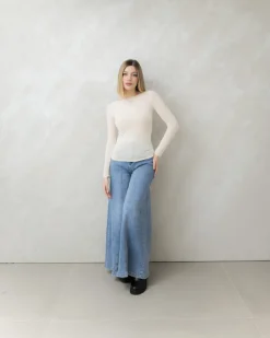 Maglia in misto cashmere con scollo – 21808