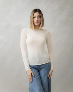 Maglia in misto cashmere con scollo – 21808