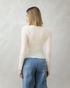 Maglia in misto cashmere con scollo – 21808
