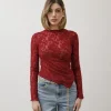 Maglia in pizzo bordeaux – 15559slc
