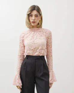 Maglia in pizzo con colletto – 18189