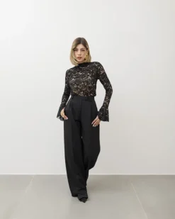 Maglia in pizzo con colletto – 18189