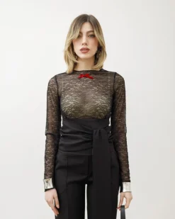 Maglia in pizzo con fiocco – H4611