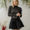 Maglia in tulle ricamata con strass – L1653 slc