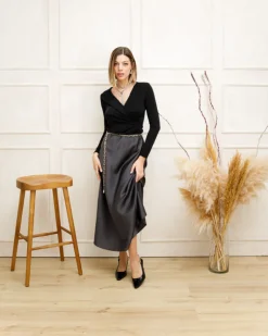 Maglia in viscosa con riprese – 85963