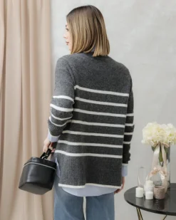 Maglione a righe in lana girocollo – G098