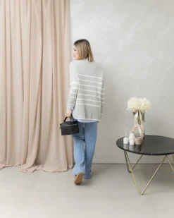 Maglione a righe in lana girocollo – G098