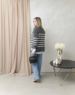 Maglione a righe in lana girocollo – G098