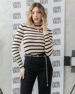 Maglione aderente a righe – 8067
