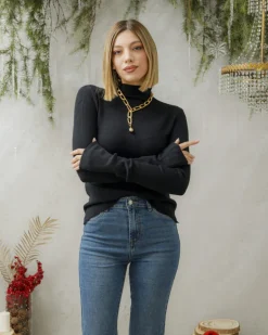 Maglione aderente con colletto – 74045