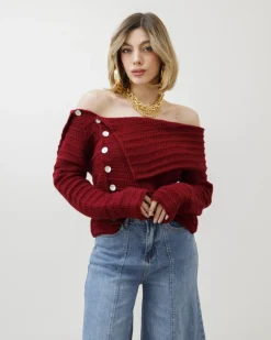 Maglione con scollo e bottoni – 24693