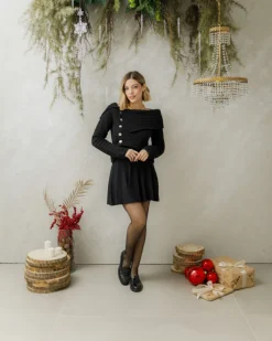 Maglione con scollo e bottoni – 24693