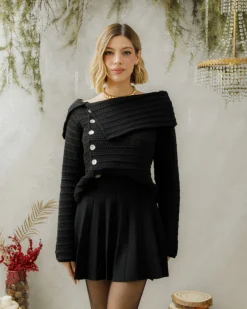 Maglione con scollo e bottoni – 24693