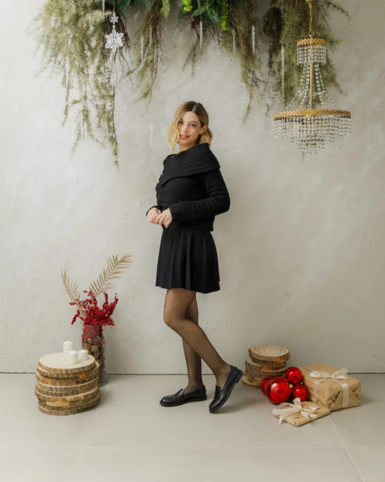 Maglione con scollo e bottoni – 24693