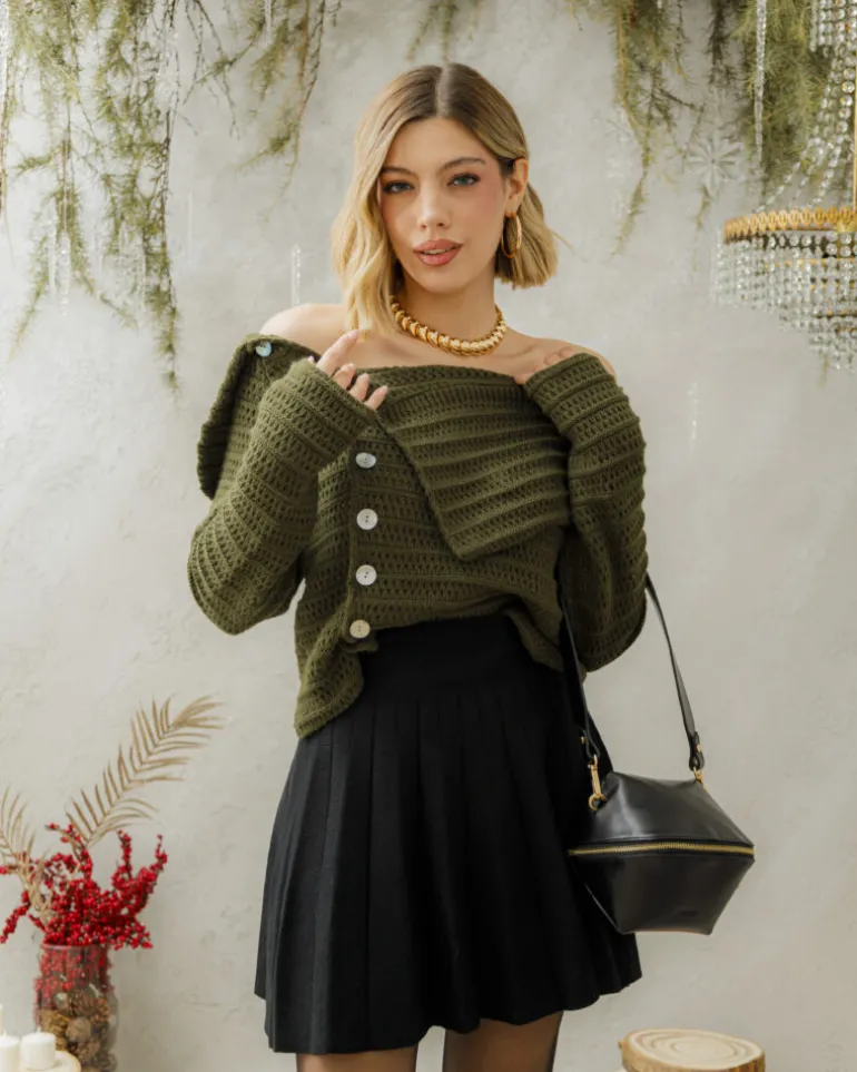 Maglione con scollo e bottoni – 24693