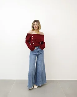 Maglione con scollo e bottoni – 24693