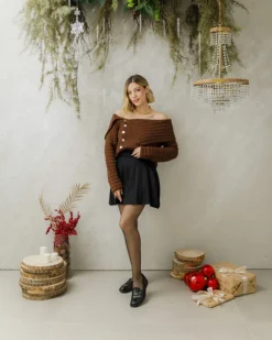 Maglione con scollo e bottoni – 24693
