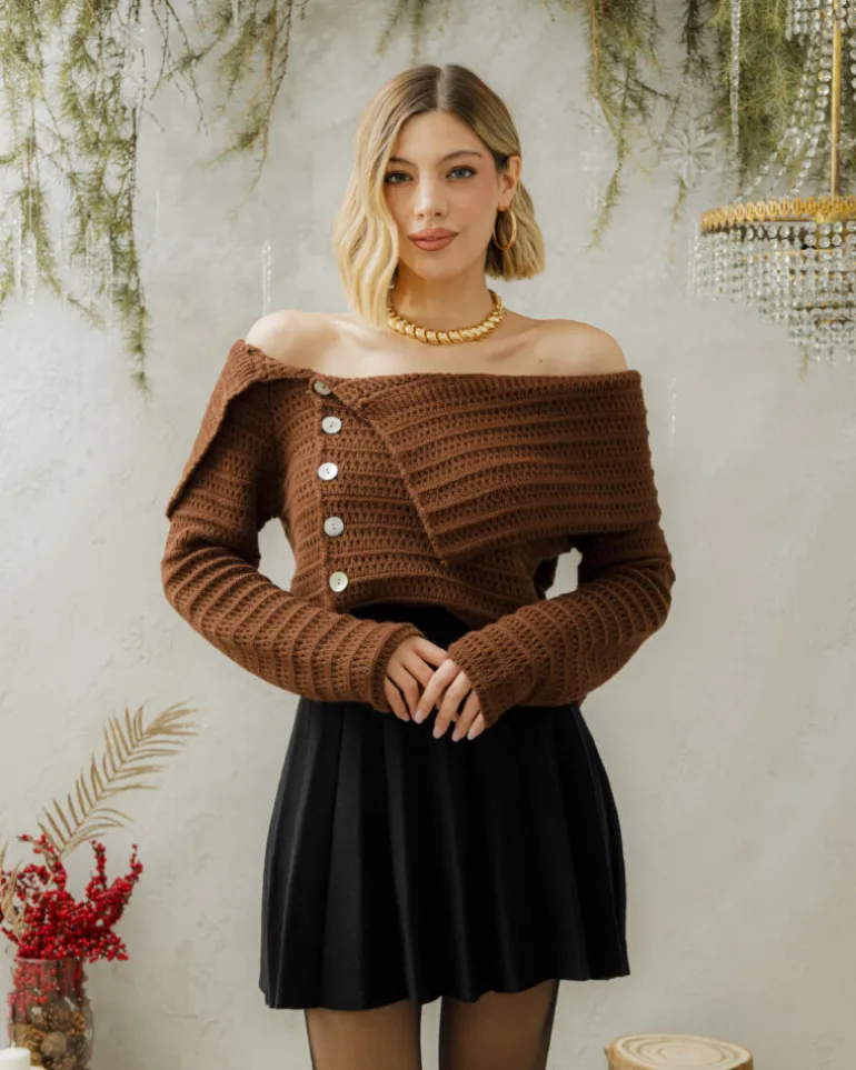 Maglione con scollo e bottoni – 24693