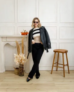 Maglione crop a righe – 857410