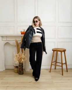 Maglione crop a righe – 857410