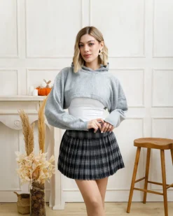 Maglione crop con cappuccio – 60499