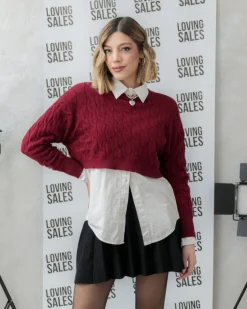 Maglione crop lavorato – 6021