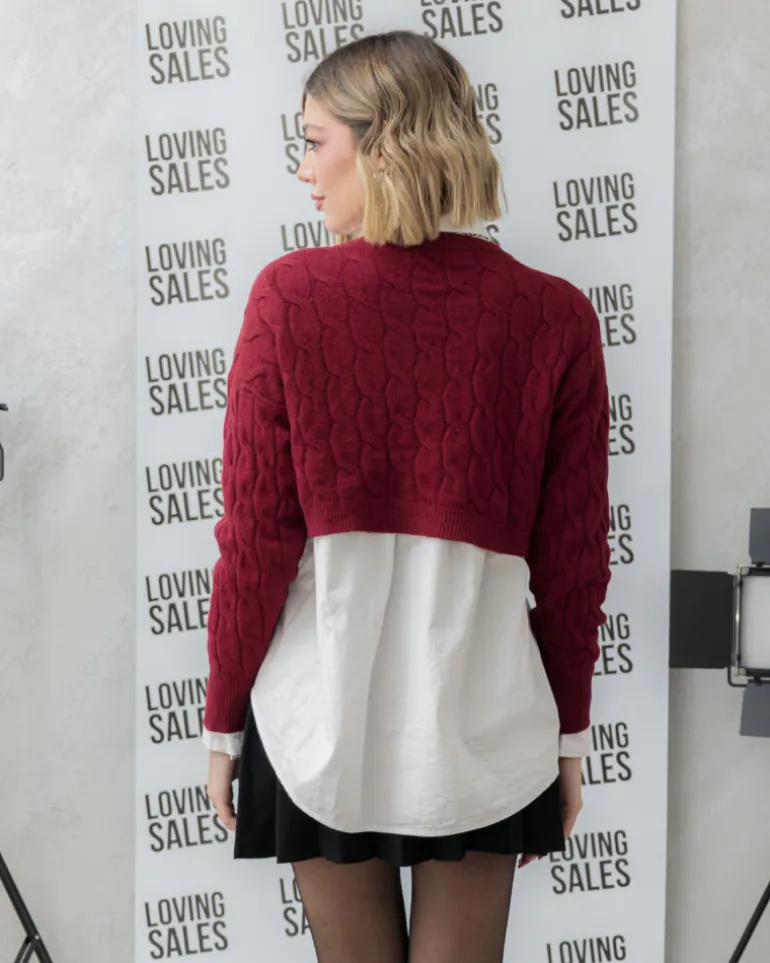 Maglione crop lavorato – 6021