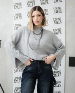 Maglione in lana con manica ampia – G090