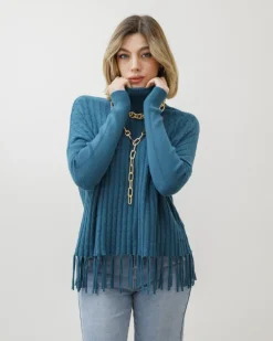 Maglione lavorato con frange – Z1182