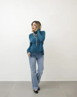 Maglione lavorato con frange – Z1182
