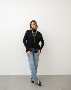 Maglione lavorato con frange – Z1182