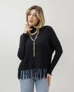 Maglione lavorato con frange – Z1182