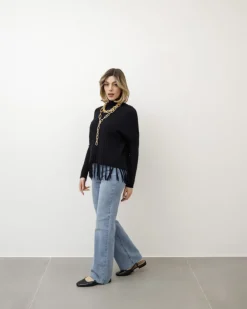 Maglione lavorato con frange – Z1182