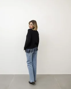 Maglione lavorato con frange – Z1182