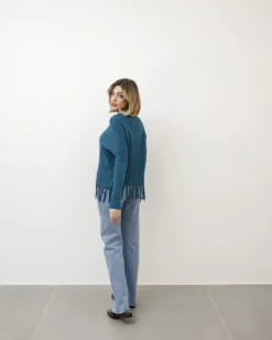 Maglione lavorato con frange – Z1182