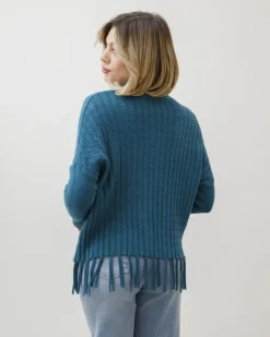 Maglione lavorato con frange – Z1182