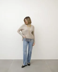 Maglione lavorato con frange – Z1182