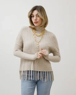 Maglione lavorato con frange – Z1182