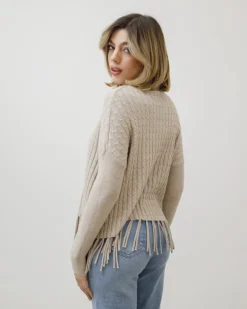 Maglione lavorato con frange – Z1182