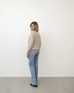 Maglione lavorato con frange – Z1182